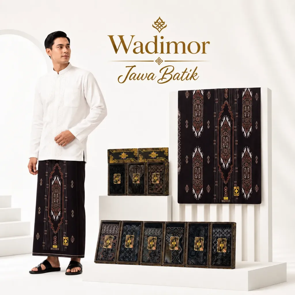 [SRG-WDM-JWB-HTM] Sarung Wadimor Motif JAWA BATIK (Hitam)
