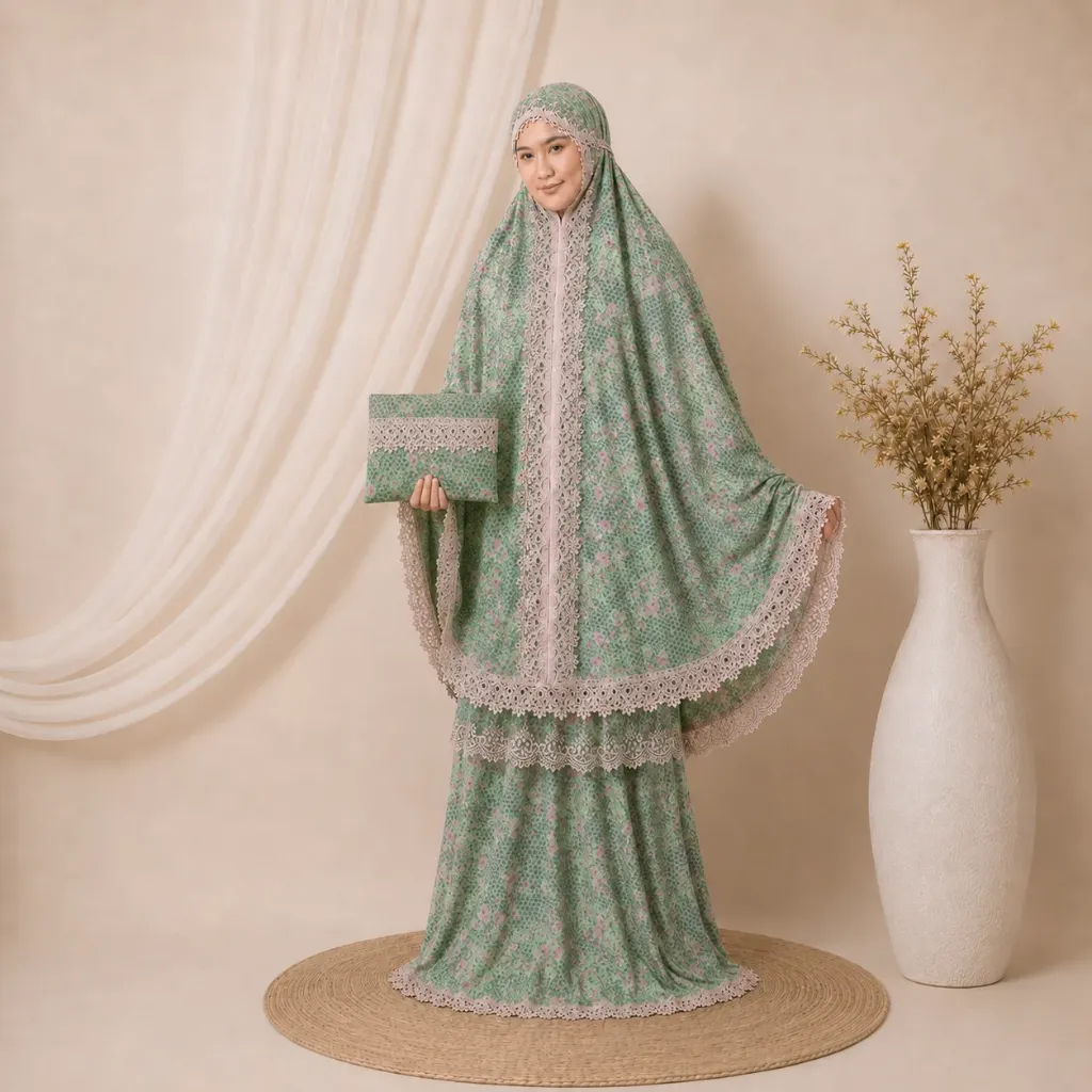 [MK-MCR-KBI-HIJ] Mukena Micro Kbi Hijau