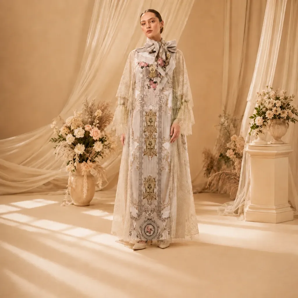 [GMS-GR-BR298-CKS] Gamis Luxury Motif Coksu Lengan Serabut