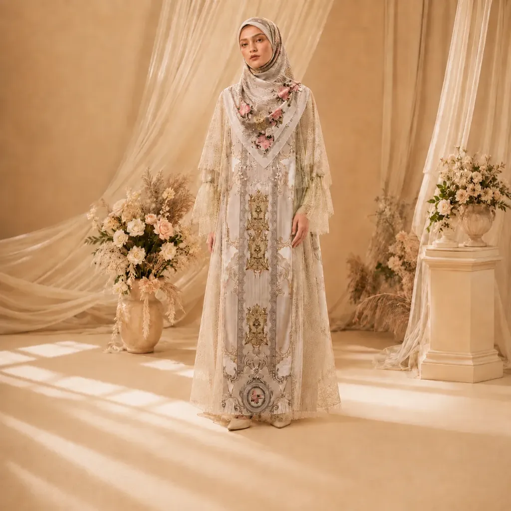 [GMS-GR-BR298-CKS] Gamis Luxury Motif Coksu Lengan Serabut