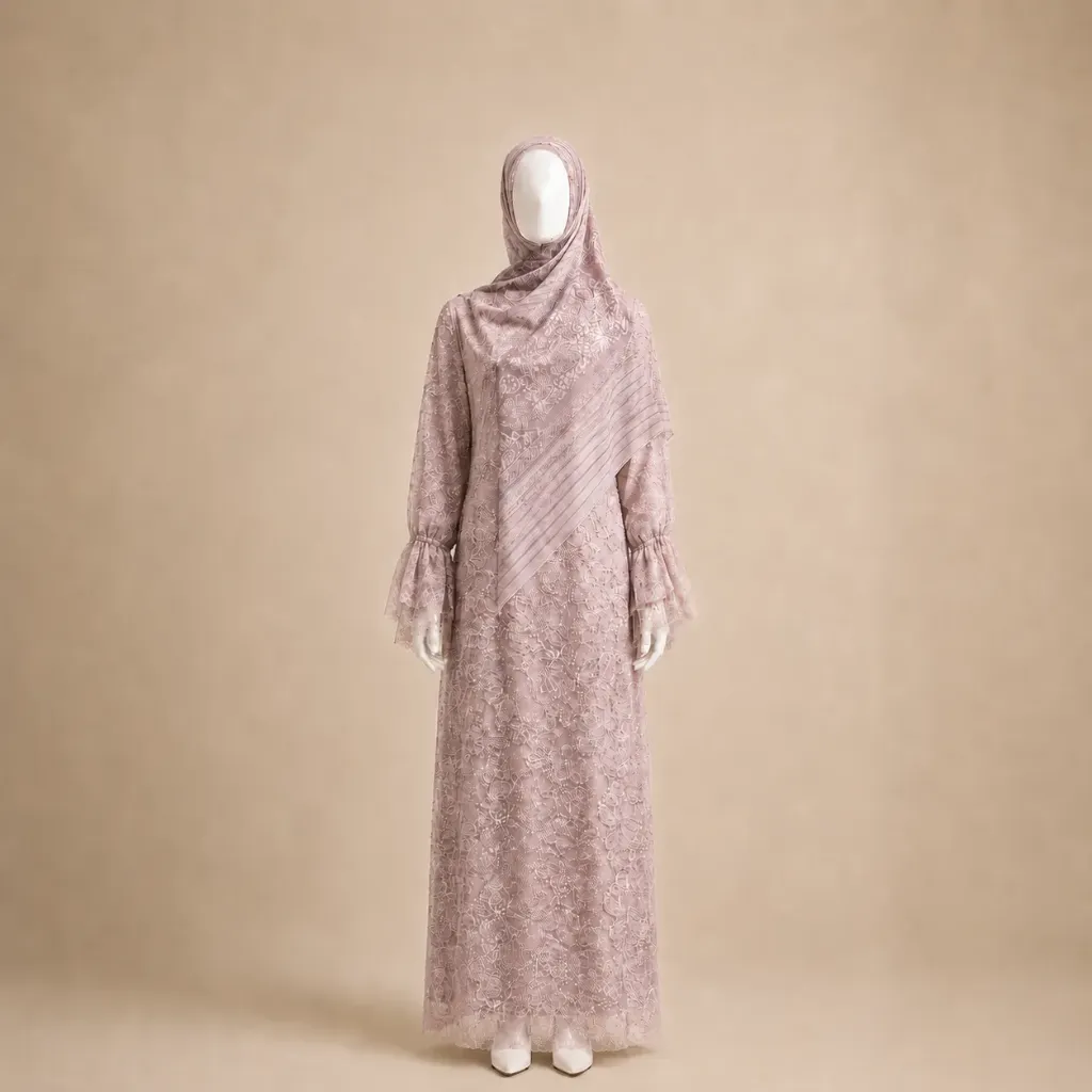 [GMS-GR-KSMR-LUX-PNK] Gamis Khasmir Luxury Manik Pink