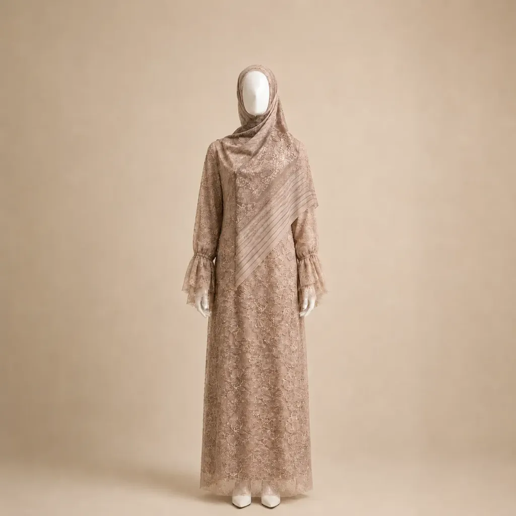 [GMS-GR-KSMR-LUX-PNK] Gamis Khasmir Luxury Manik Pink