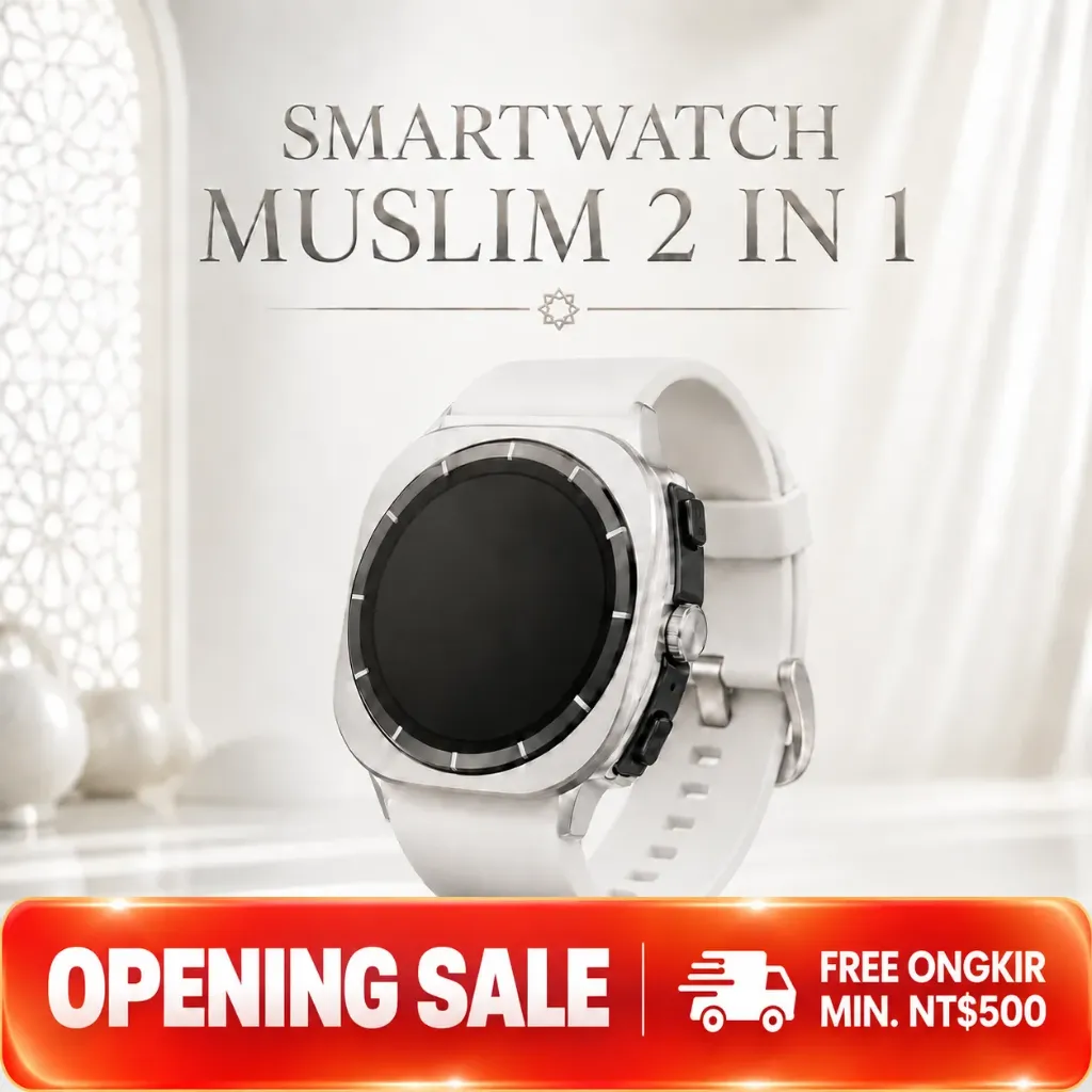 [SM-Z19-2] Smartwatch Muslim 2 In 1 Z19 Silver