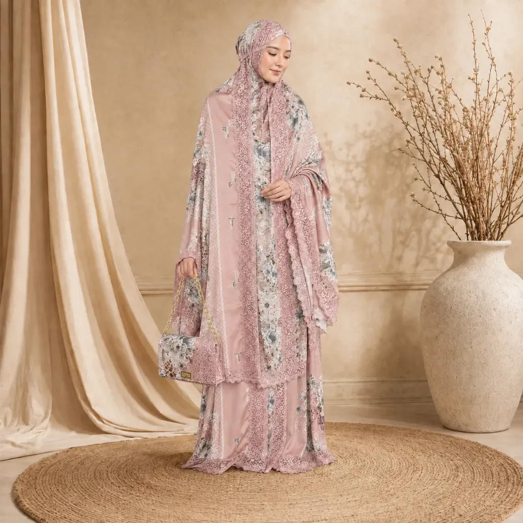 Mukena Flora Pink