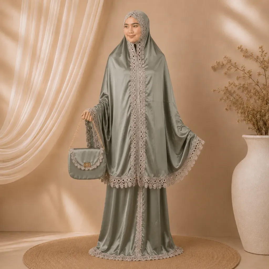 Mukena Armany Polos Hijau