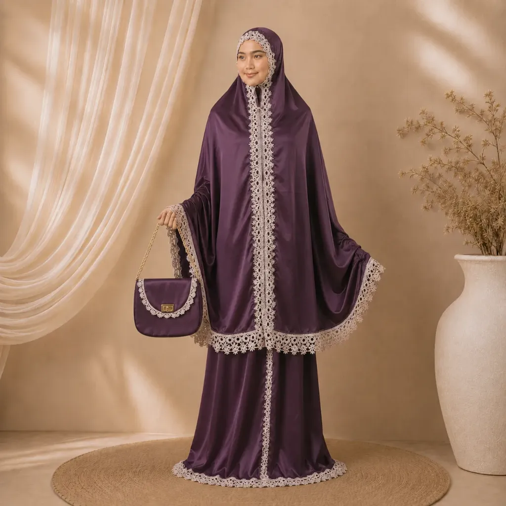 Mukena Armany Polos Maroon