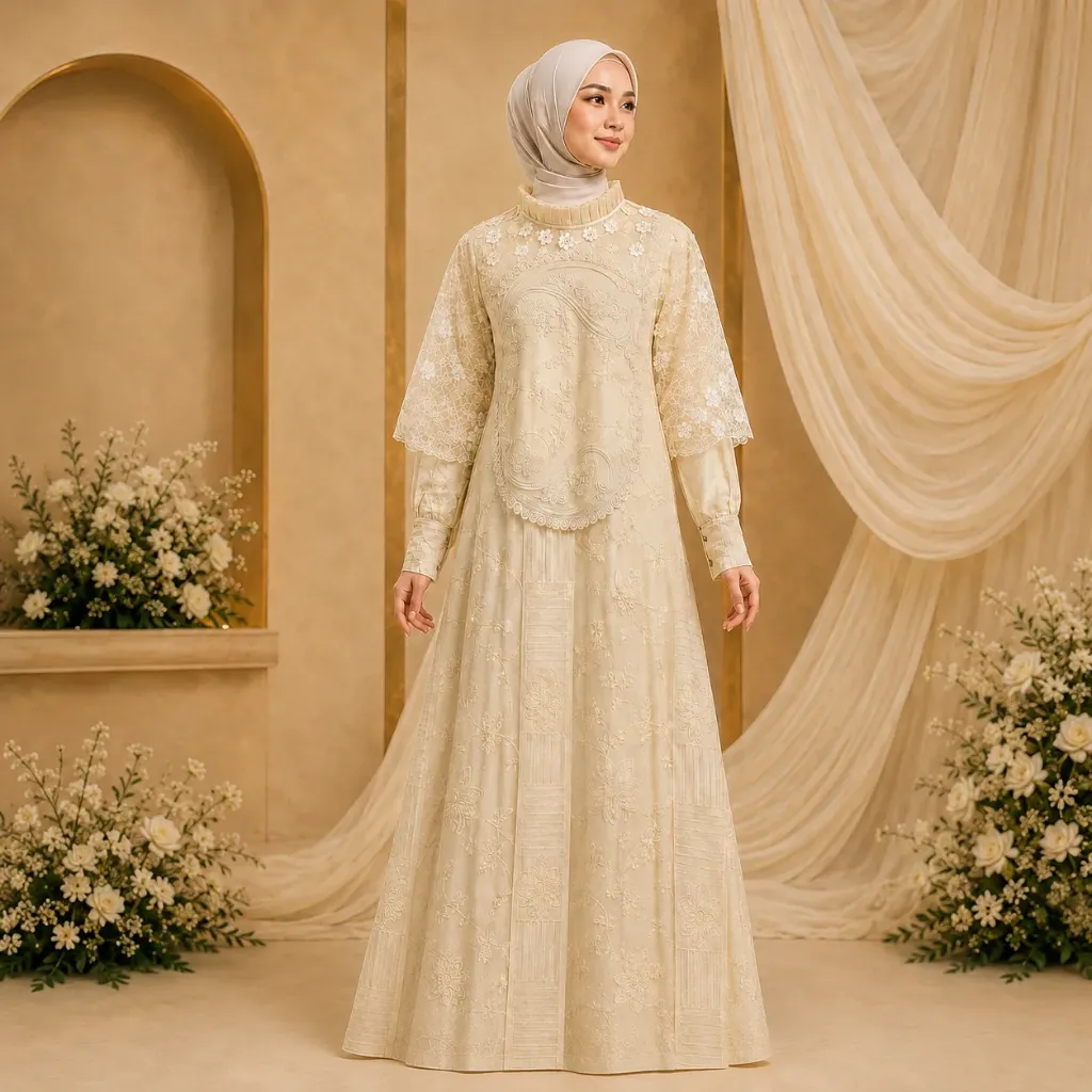 [GMS-GR-BTR-2] Dress Gamis Bridal Mewah 2