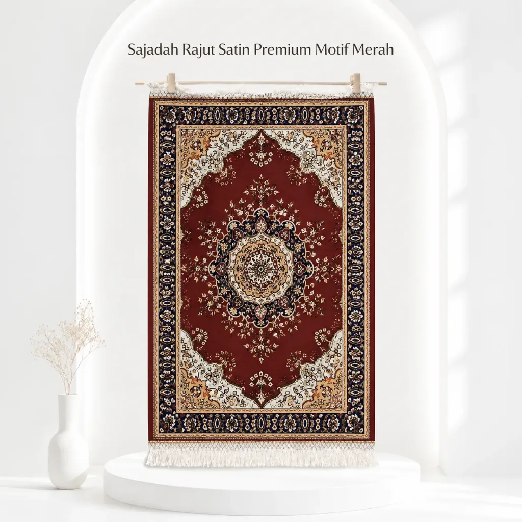 [SD-PRM-1] Sajadah Rajut Satin Premium Motif 1