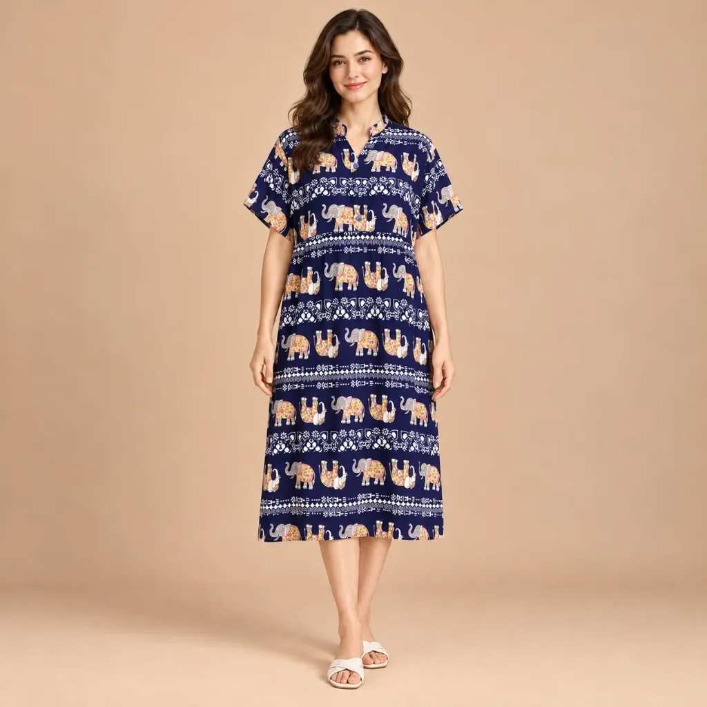 Daster Nona Navy Elephant