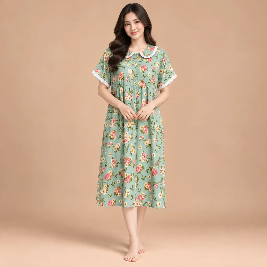 Daster Rose Sage Floral