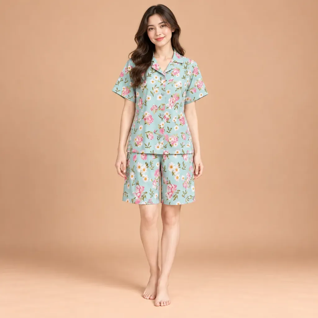 Setelan Pendek Magnolia Motif 01