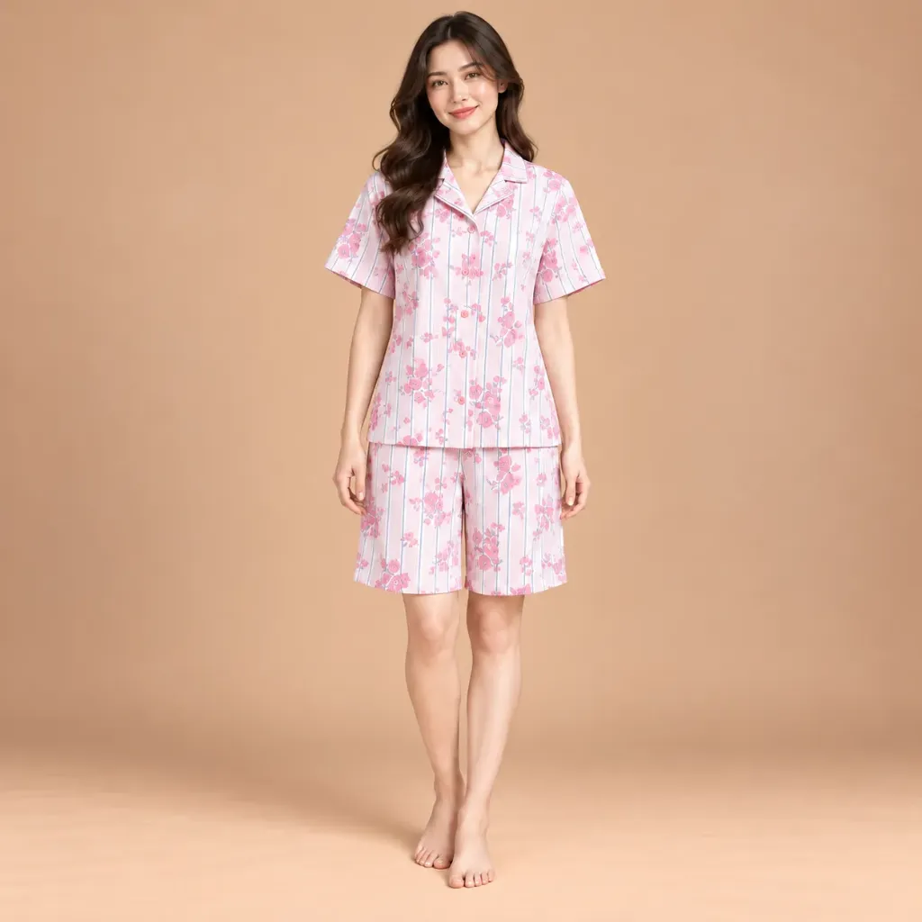 Setelan Pendek Magnolia Motif 03