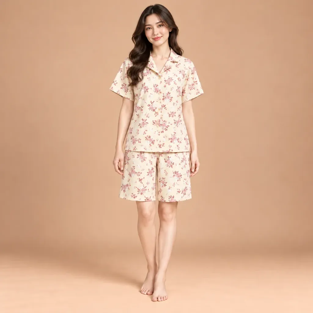 Setelan Pendek Magnolia Cream Petal