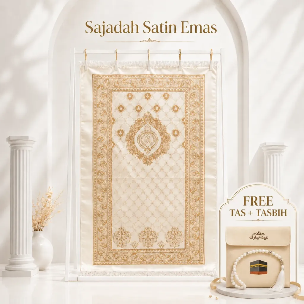 [SD-Satin-3] Sajadah Satin Emas