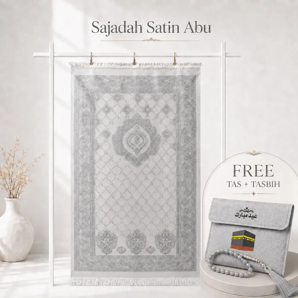 [SD-Satin-1] Sajadah Satin Abu