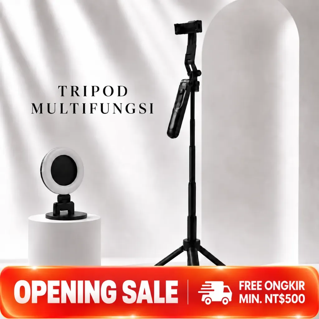 [TP-A14-1] Tripod Multifungsi (1,8m) Hitam