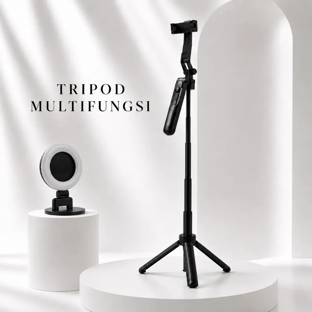 [TP-A14-1] tripod multifungsi (1,8M) hitam