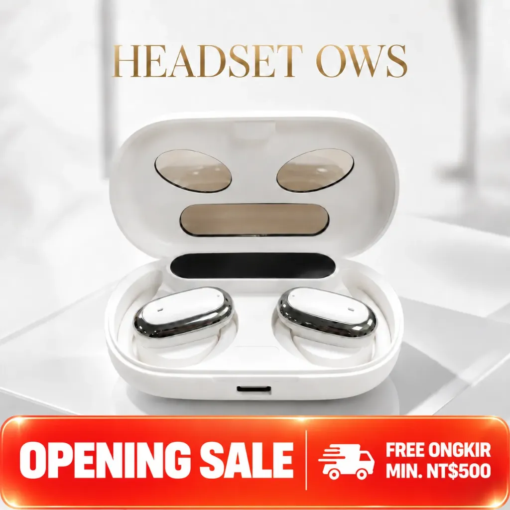 [HS-B19-1] Headset Bluetooth OWS B19 Putih