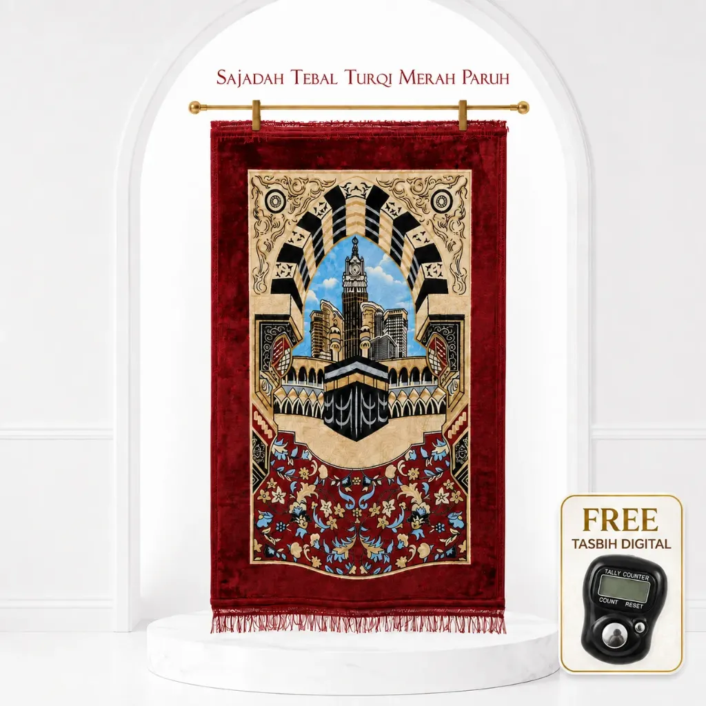 Sajadah Tebal Turqi Merah Paruh