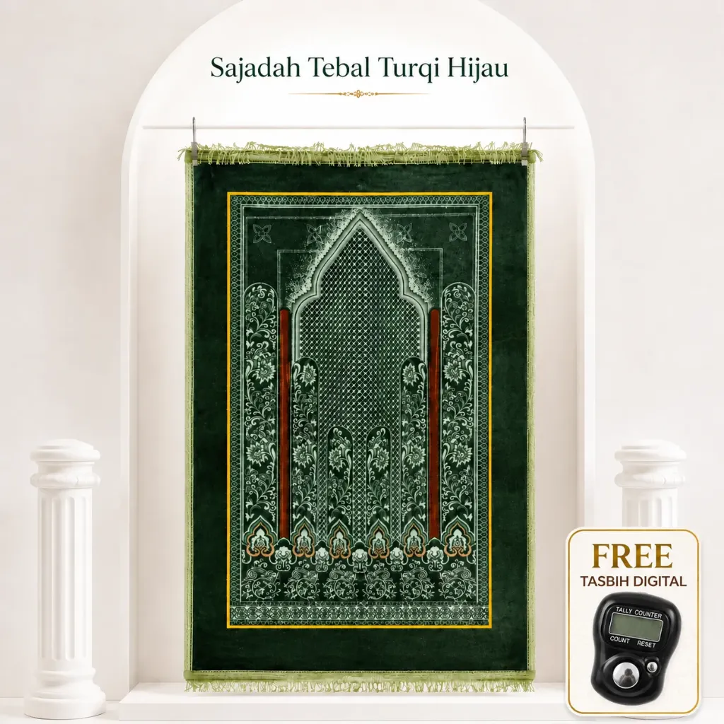 Sajadah Tebal Turqi Hijau