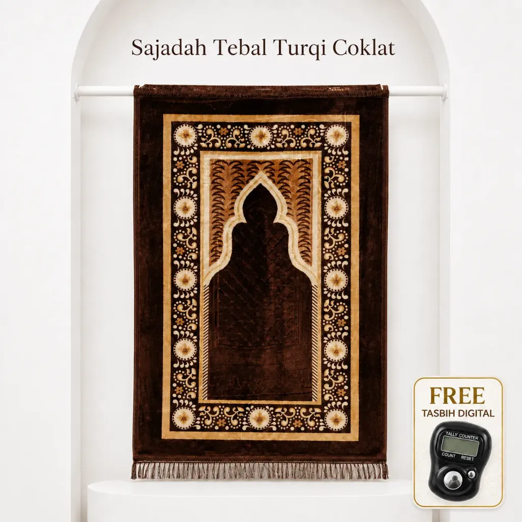 [SD-TURQ-8] Sajadah Tebal Turqi Coklat
