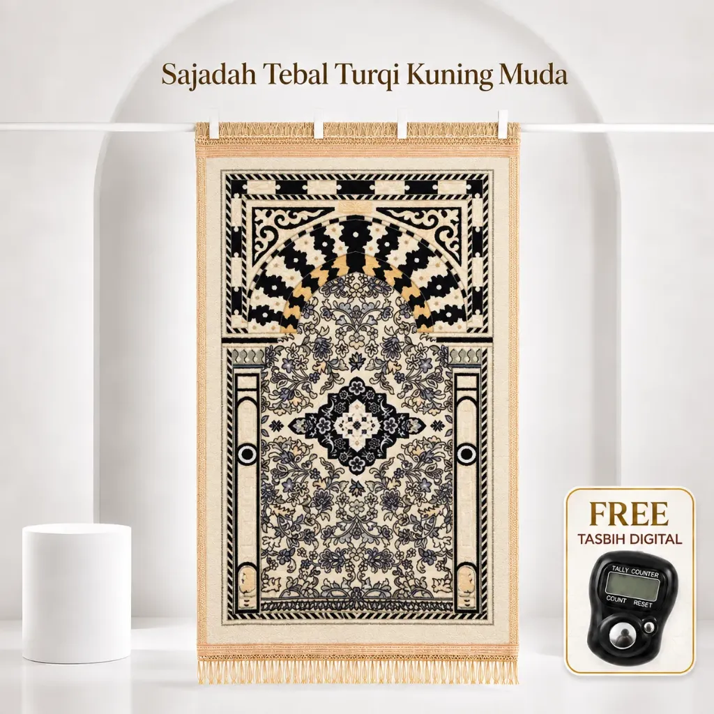 [SD-TURQ-11] Sajadah Tebal Turqi Kuning Muda