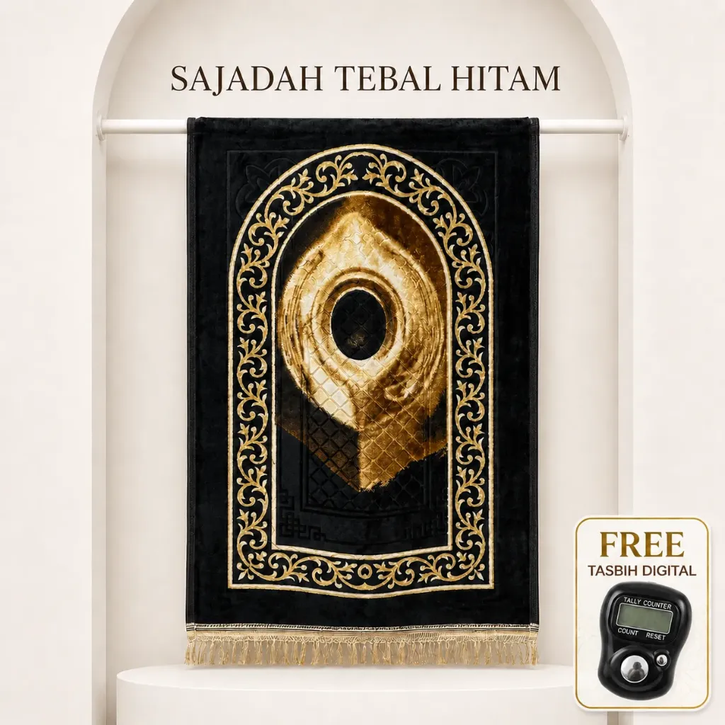 Sajadah Tebal Turqi Hitam