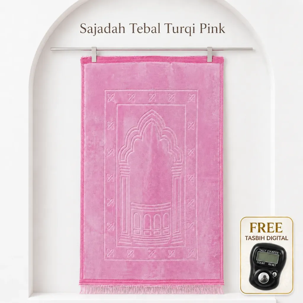 Sajadah Tebal Turqi Pink