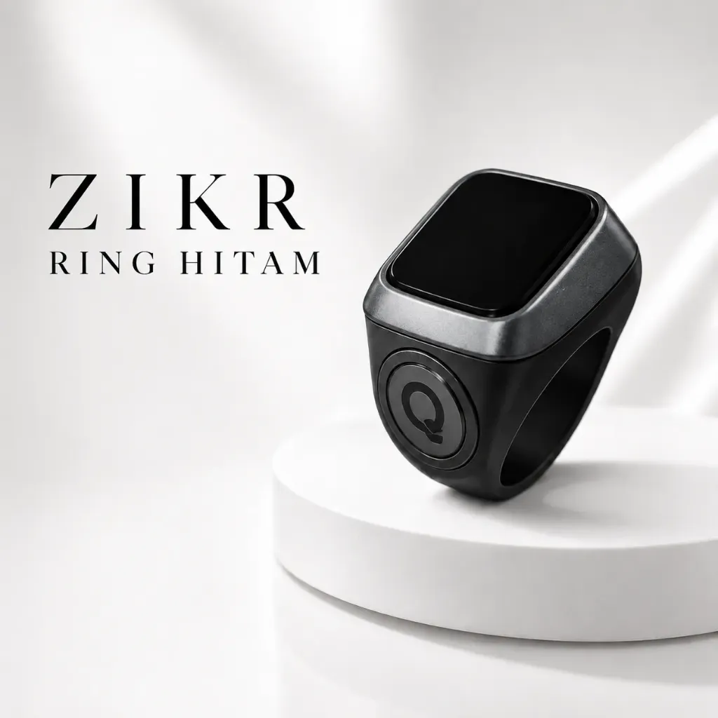 ZIKR RING IQIBLA HITAM (Bonus tasbih set)