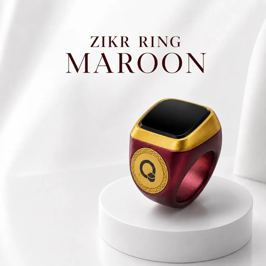 ZIKR RING IQIBLA Maroon + (bonus tasbih set)