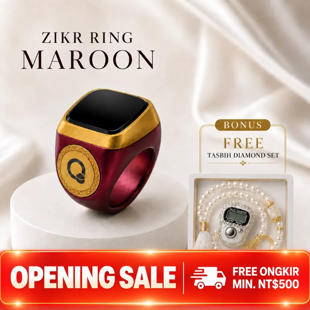 [ZR-1-2] Zikr Ring Iqibla Maroon